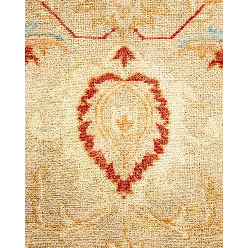 Overton Hand Knotted Wool Vintage Inspired Traditional Ottoman Beige Area Rug - 9' 2" x 11' 6"