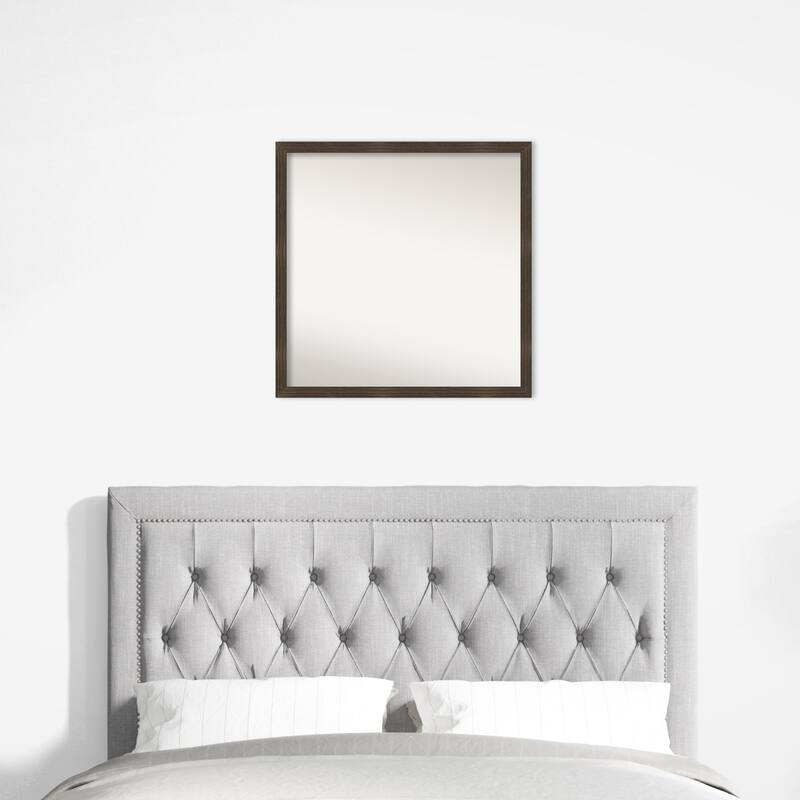 Woodgrain Stripe Non-Beveled Wood Framed Wall Mirror