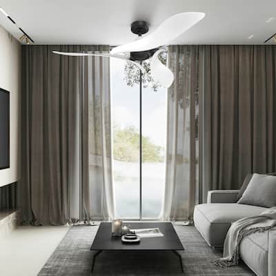 54" Industrial Black 3-Blade DC Motor Ceiling Fan with Remote