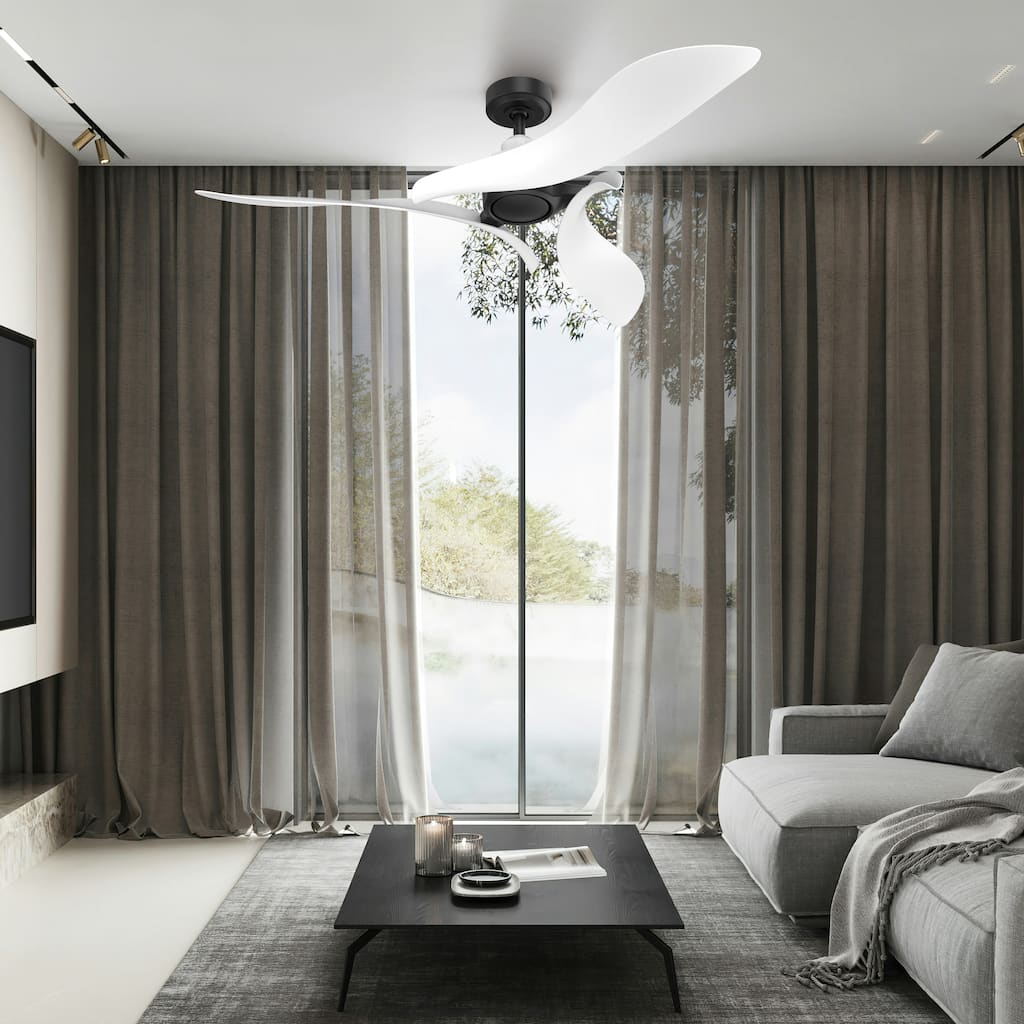 54" Industrial Black 3-Blade DC Motor Ceiling Fan with Remote