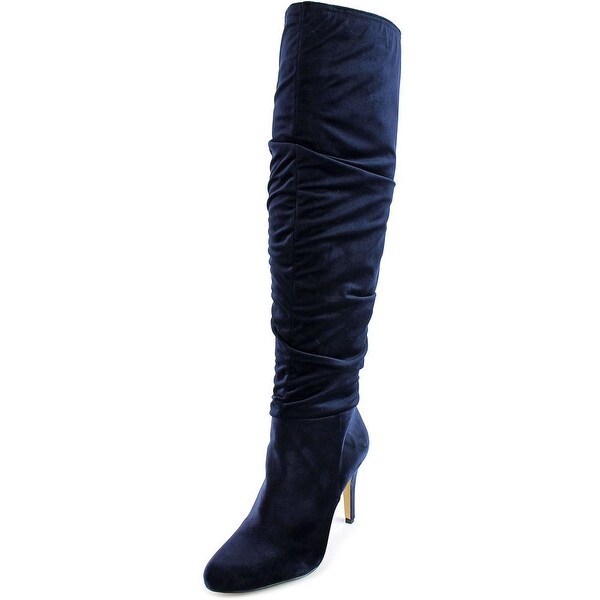 INC International Concepts Thalis Women Round Toe Canvas Blue Over the Knee Boot