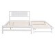 preview thumbnail 7 of 15, Full Size Platform Bed with Adjustable Trundle, Headboard for Added Stability, Pine Wood and MDF Construction, White