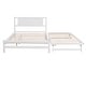 preview thumbnail 7 of 7, Full Size Platform Bed with Adjustable Trundle,White