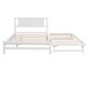 preview thumbnail 7 of 13, Full Size Platform Bed with Adjustable Trundle & Sturdy Headboard, White