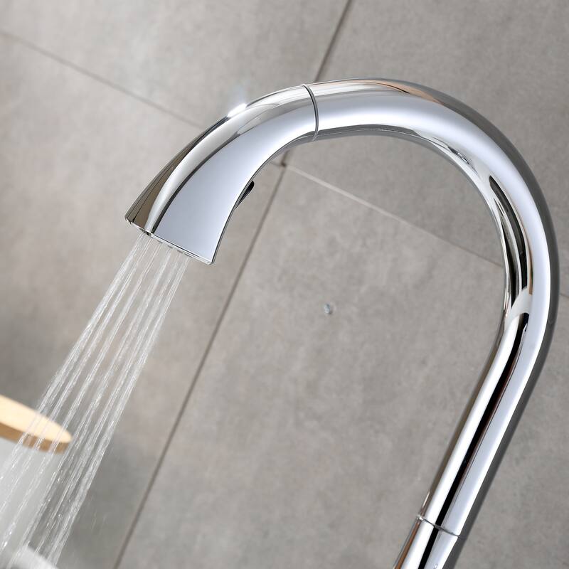 Luxier KTS20 Single Handle Pull Down Sprayer Kitchen Faucet
