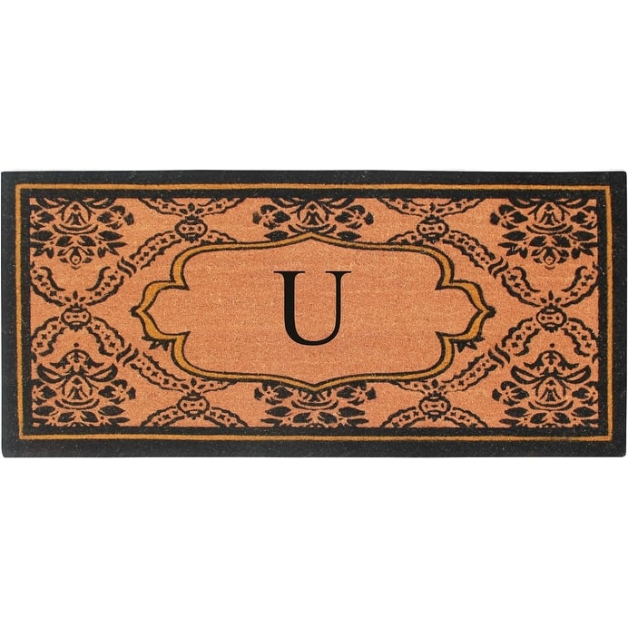 A1HC Uriel Treated Coir Monogrammed Entry Double Door Mat 30"x 60" - U