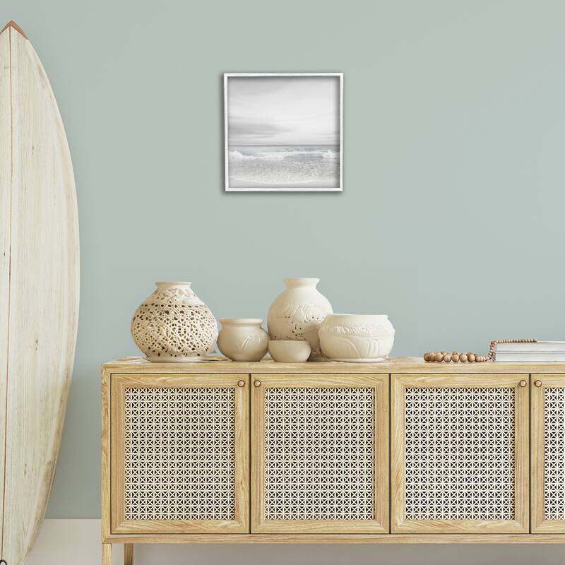 Stupell Soft Peaceful Beach Waves Framed Giclee Art Design By Maggie Olsen