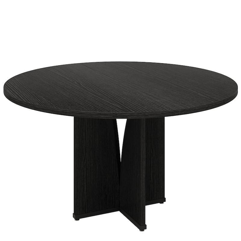 Farmhouse 39.37" Round Wood Kitchen Dining Room Table