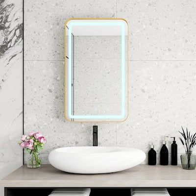 Rectangle Wall-Mounted LED Medicine Cabinet Mirror