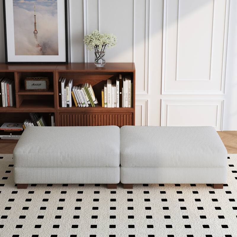 Modern Rectangular Ottoman Foot Rest Stool for Couch