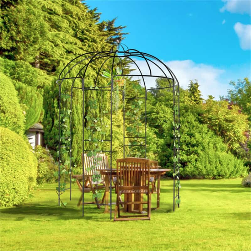 Courtyard Wrought Gazebo Arch - Black