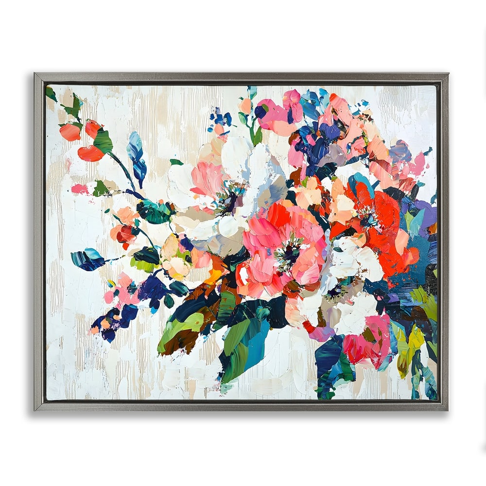 Stupell Abstract Flower Blooming Branch Framed Floater Canvas Wall Art Design By Franklyn Gregory
