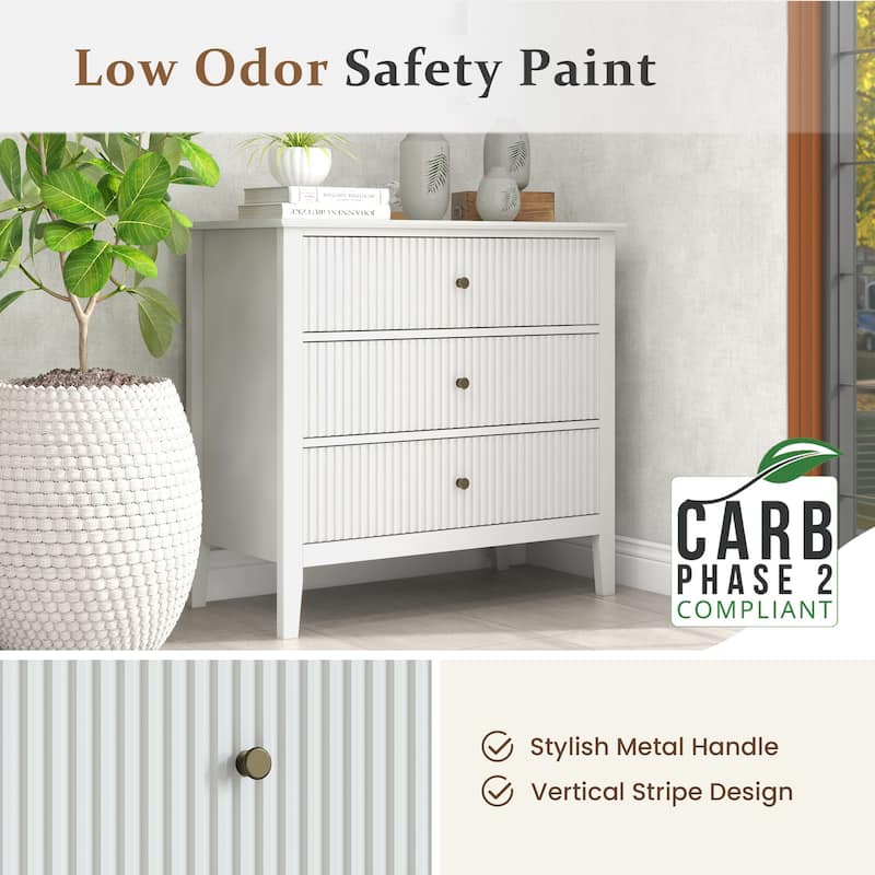 Large 3-Drawer Dresser Storage Cabinet for Bedroom