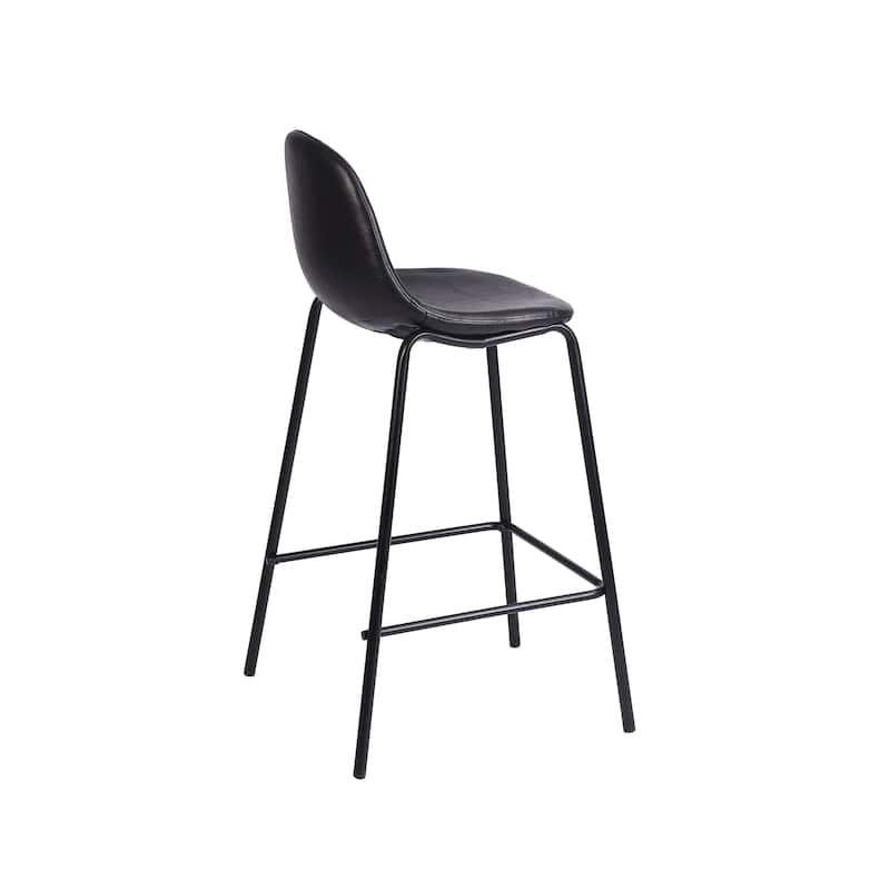 Porthos Home Tave Counter Stools Set Of 2, PU Leather Upholstery, Iron Legs