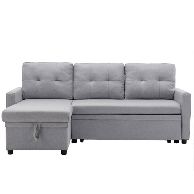 Linen L-Shaped 3-Seat Sofa Convertible Sectional Sofa