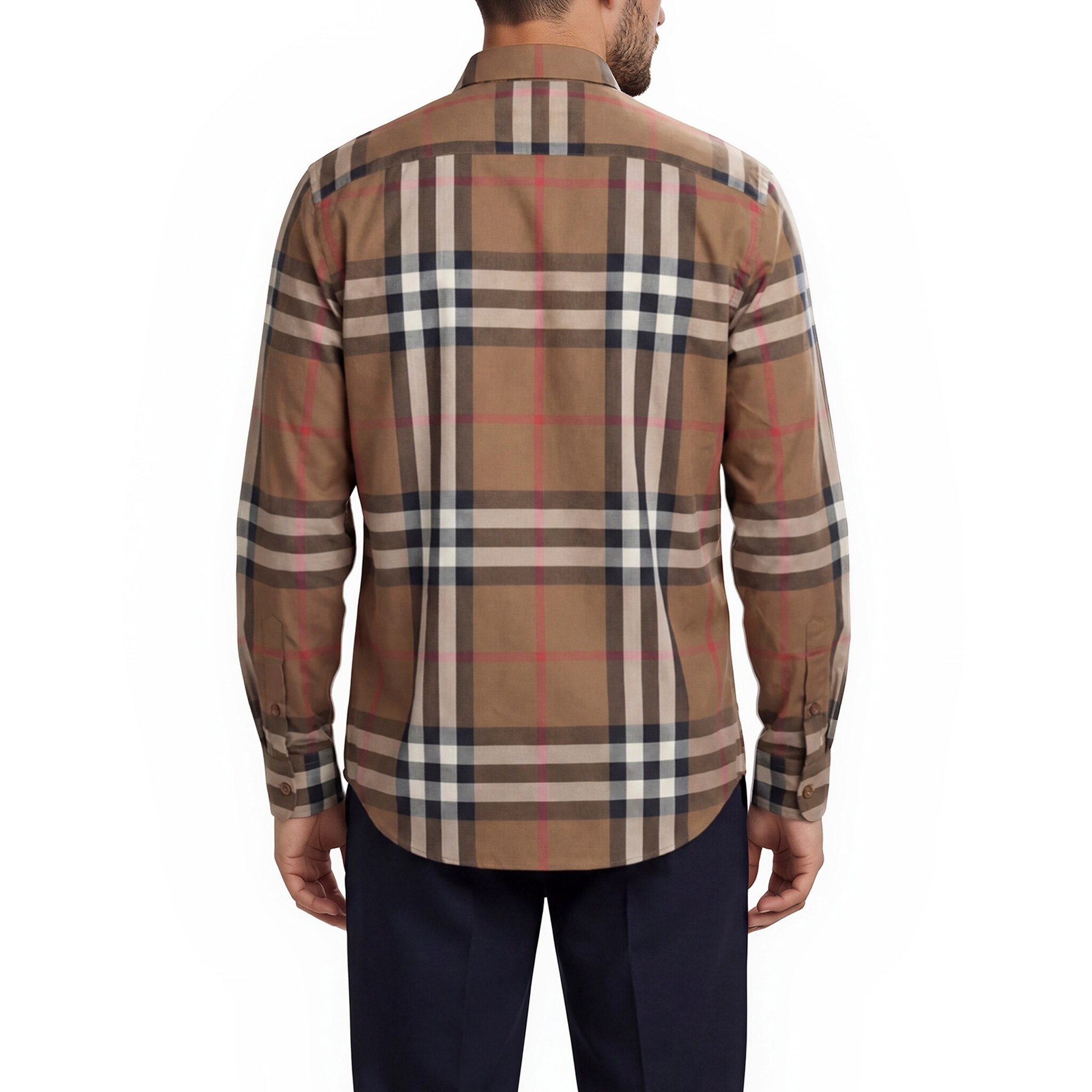 BURBERRY ブラウン柄シャツ Sサイズ Burberry Men's Claverdon Check Shirt - Overstock - 43579914