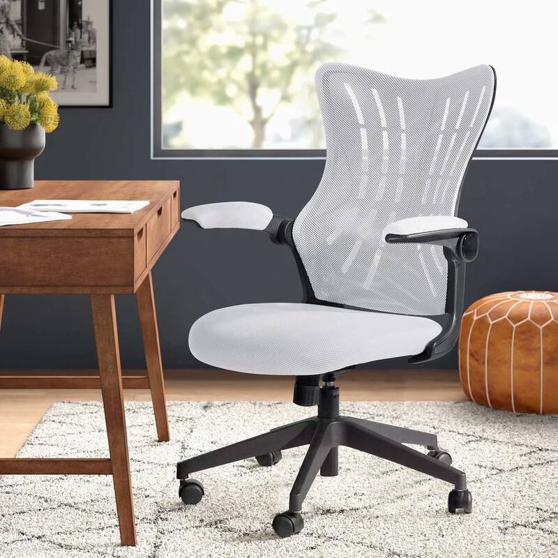 Homall Mid Back Mesh Office Desk Chair - Swivel Task Chair with Flip Arms and Lumbar Support