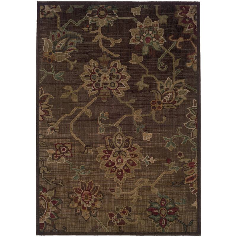 Style Haven Ellington Borderless Traditional Area Rug - 9' 10" x 12' 9" - Brown/Green - Rectangle