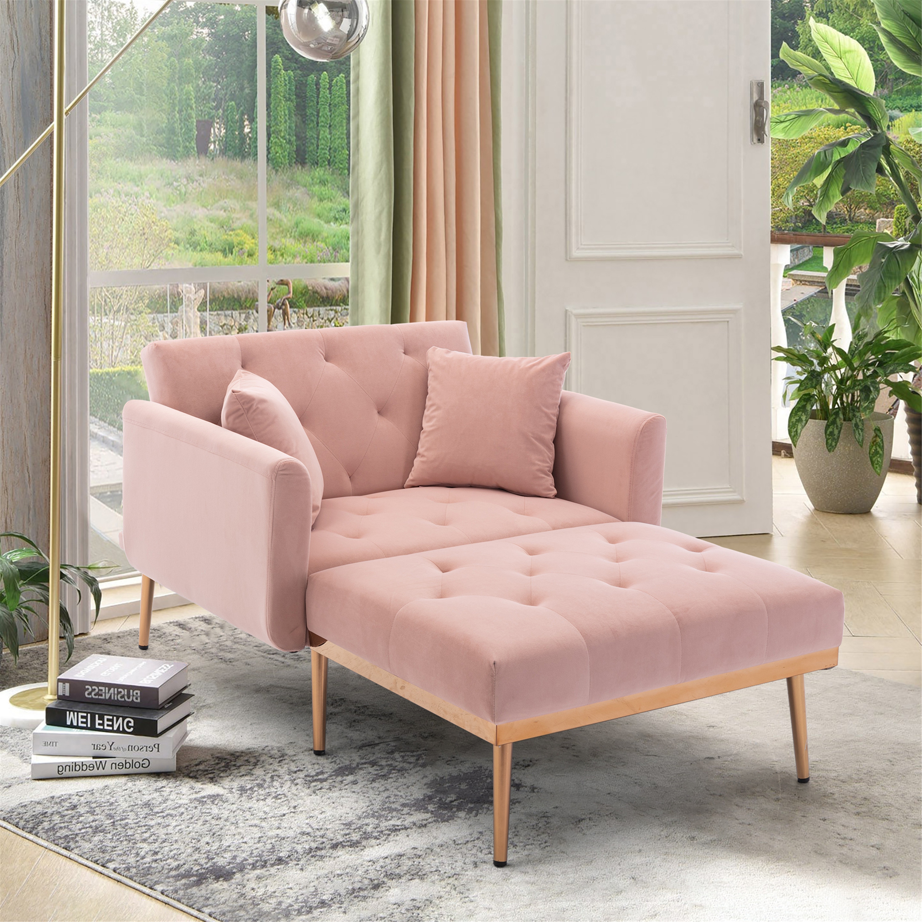 Pink chaise sofa discount