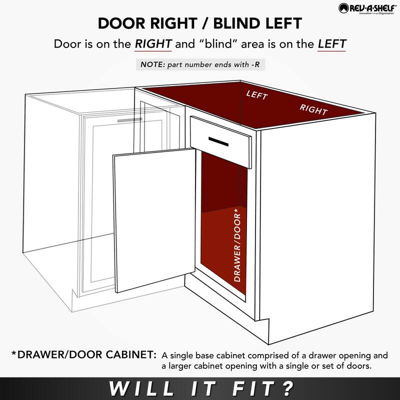 Rev-A-Shelf 5371 Series Right Handed Pull Out Blind Corner Kitchen