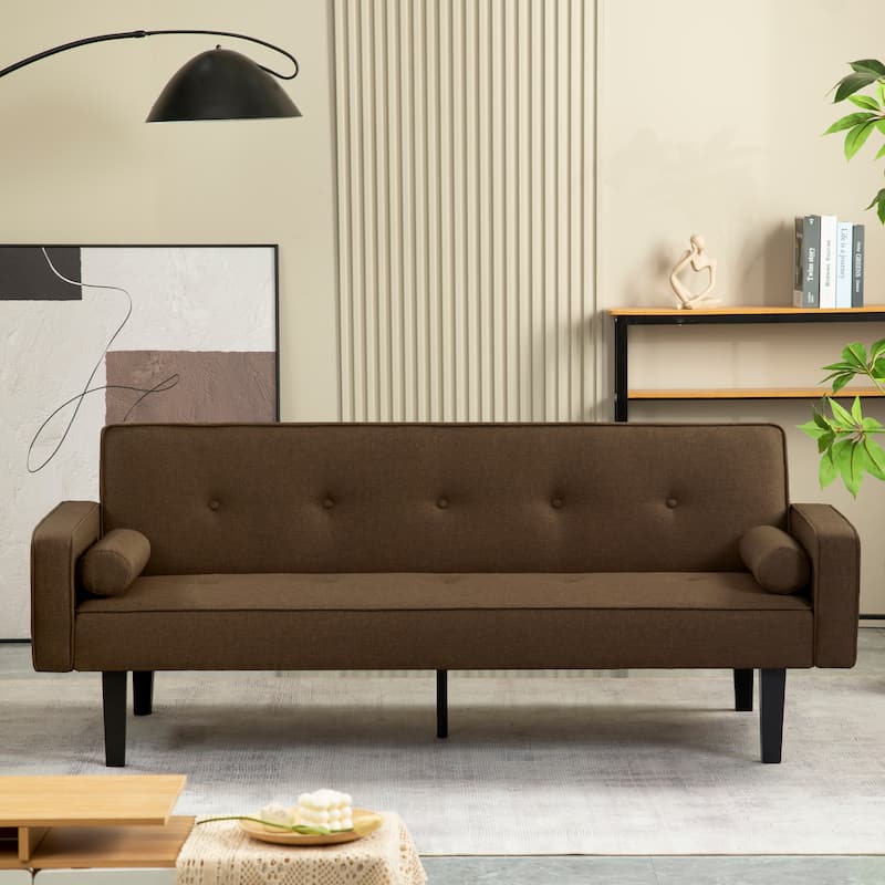 Futon Sofa Bed Convertible Couch Bed with Armrests
