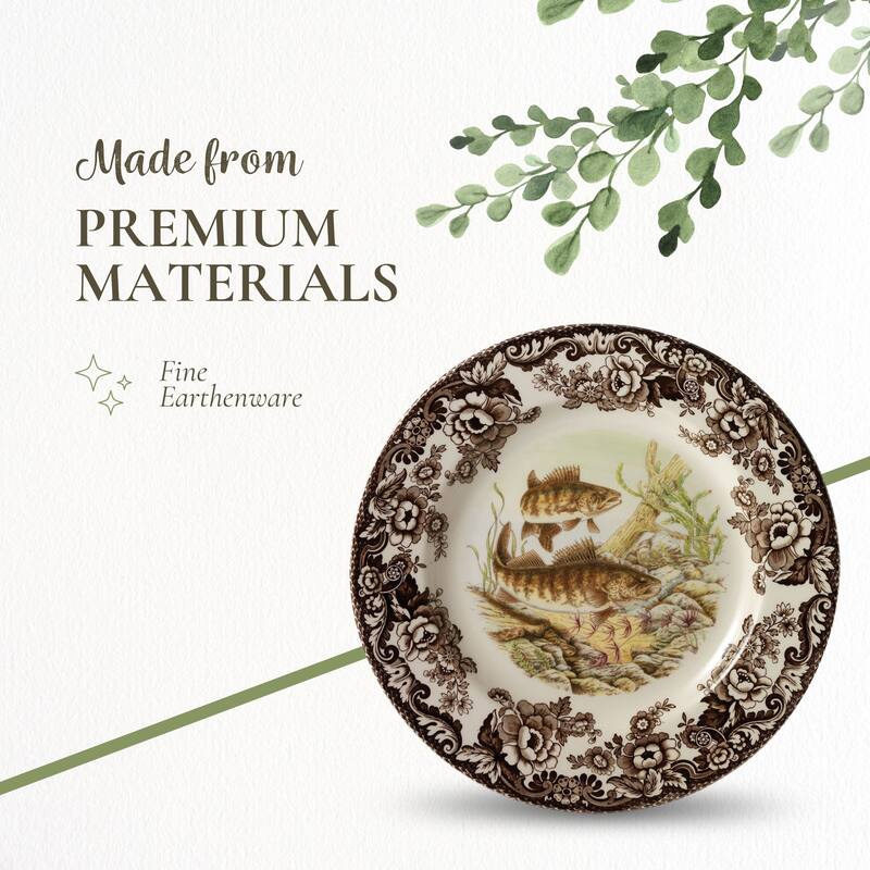 Spode Woodland Fish Motif Salad Plate