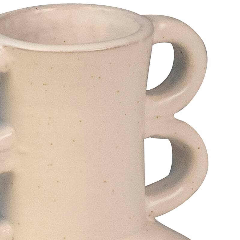 Padua Off White Tall Ceramic Double Handled Vase, Set of 2