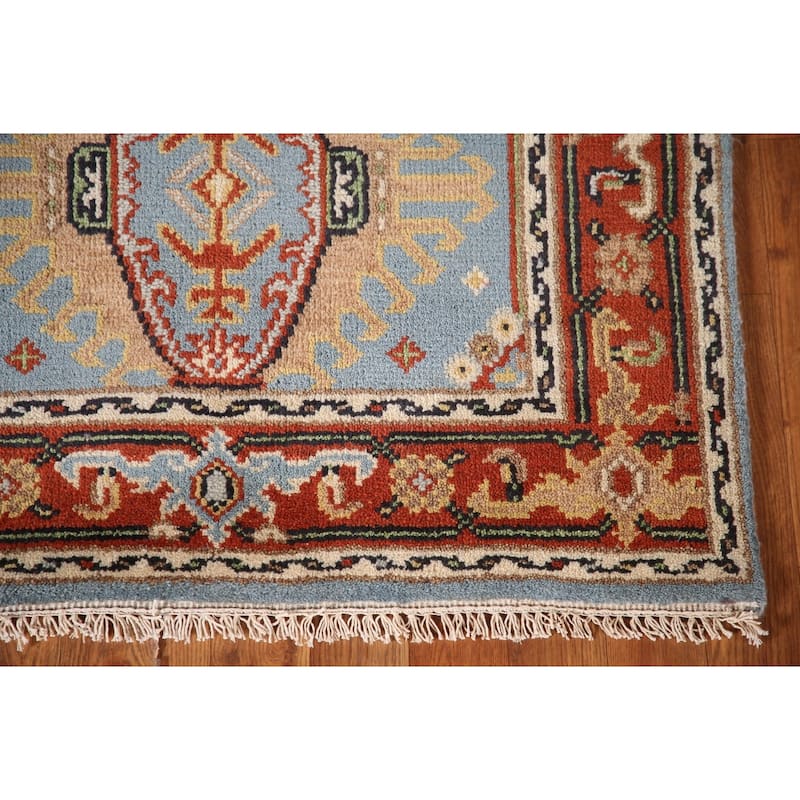 Light Blue Kazak Indian Area Rug Hand-knotted Wool Carpet - 3'2"x 5'1"