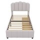 preview thumbnail 6 of 12, Twin Size Upholstered Bed With 2 Storage Drawers,Wood Slat Support