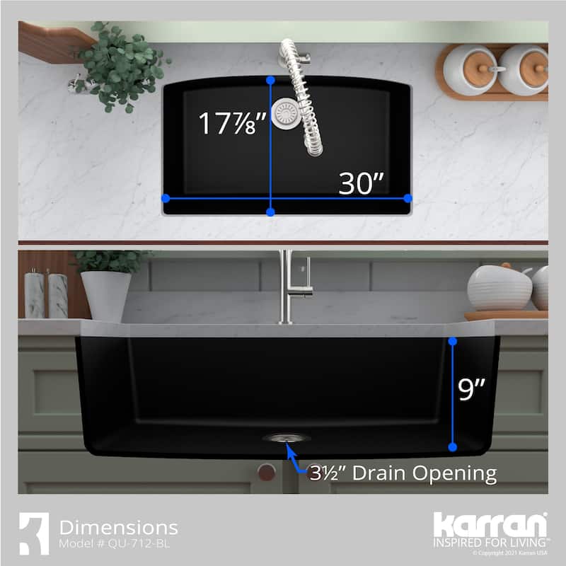 Karran Undermount Quartz Double Bowl Kitchen Sink