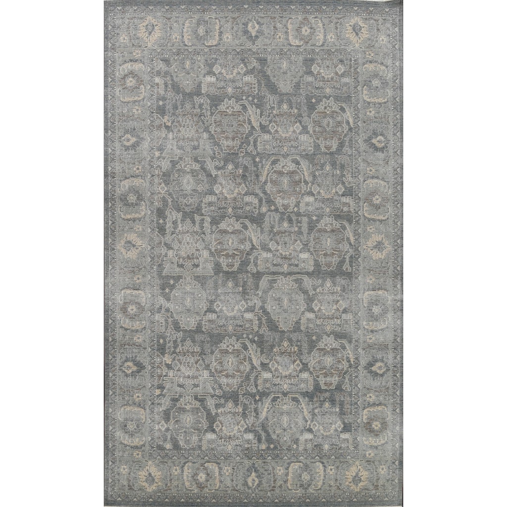 Silver Washed Traditional Ziegler Turkish Wool Area Rug Bedroom Carpet - 6'7" x 9'10"