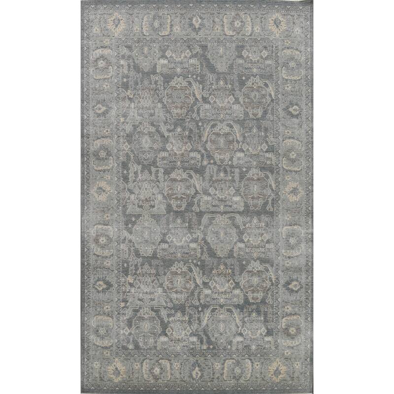 Silver Washed Traditional Ziegler Turkish Wool Area Rug Bedroom Carpet - 6'7" x 9'10"
