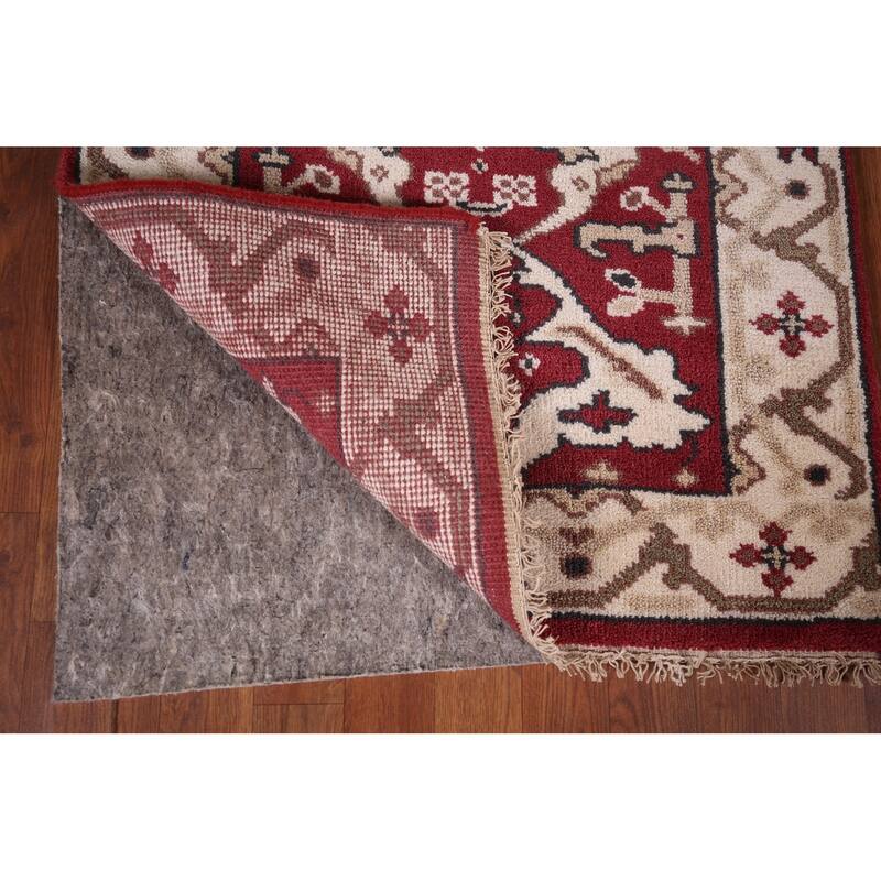 Red Oushak Oriental Runner Rug Handmade Wool Carpet - 2'8"x 7'10"