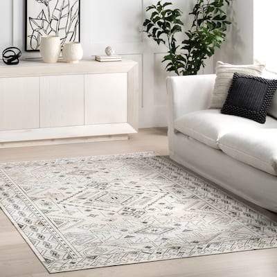 Nuloom Malena SpinClean Tribal Bordered Machine Washable Area Rug