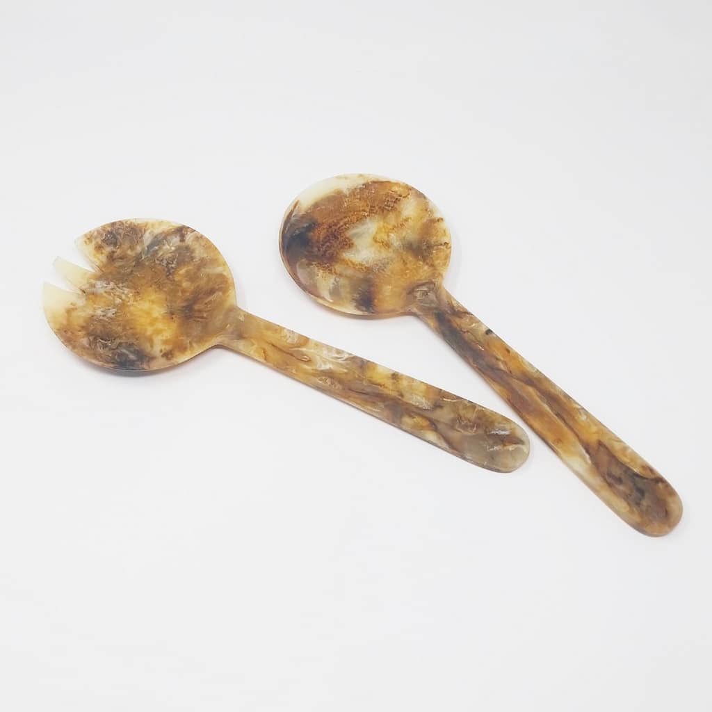 Tortoiseshell Salad Servers Set of 2 - Tortoiseshell