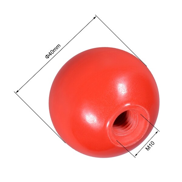 8Pcs Red Plastic Round Handle Ball Knob M10 Threaded 35mm Dia Machine Tools
