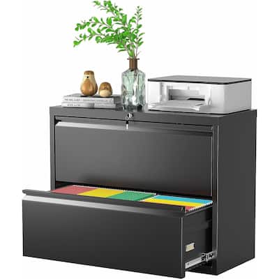 28"W 2 Drawer Metal Lateral File Cabinet with Lock