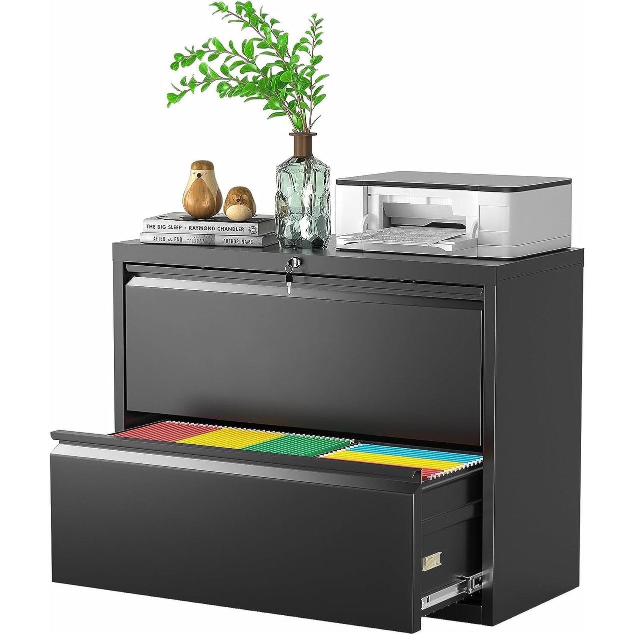 28"W 2 Drawer Metal Lateral File Cabinet with Lock