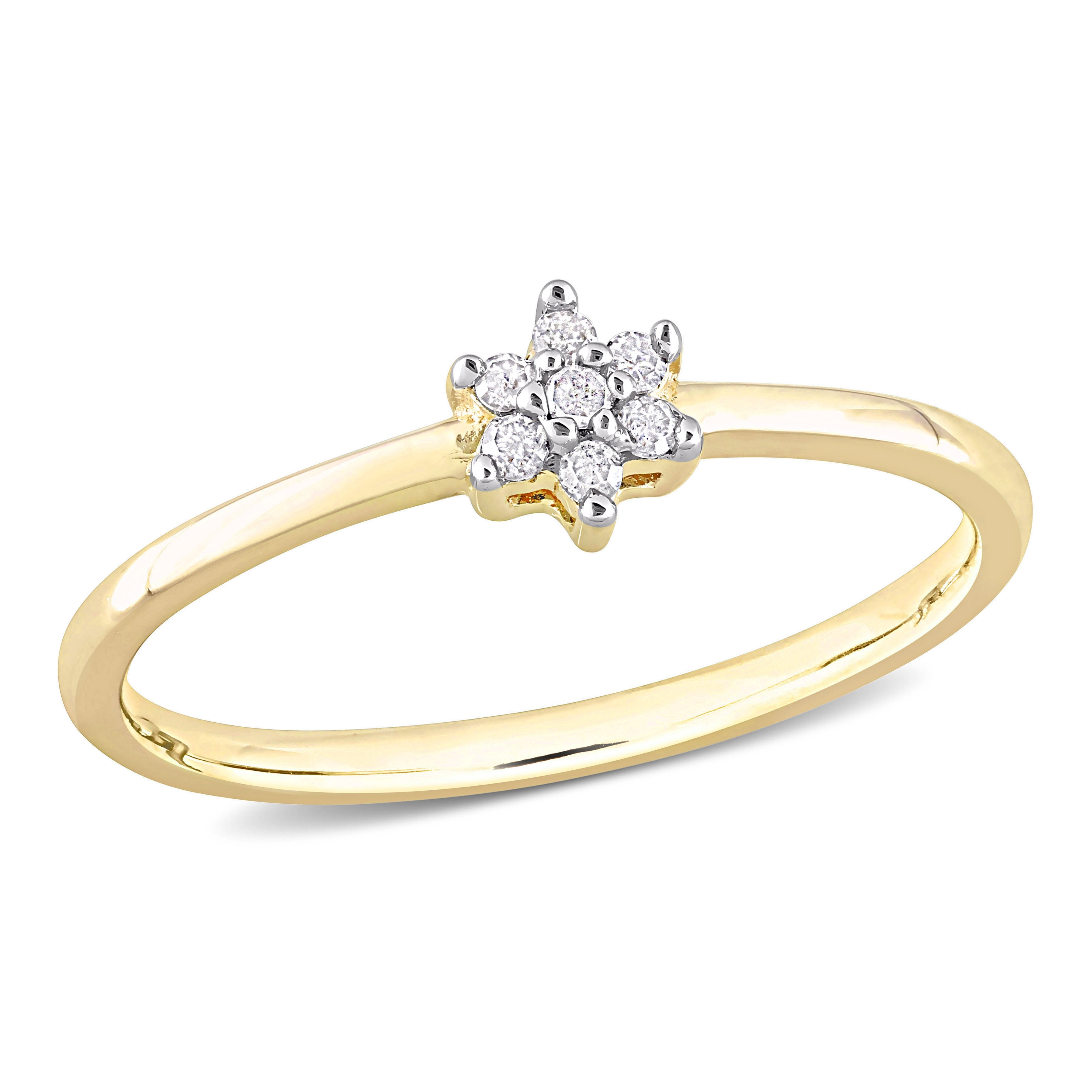 Miadora Diamond Accent Promise Ring in Yellow Silver