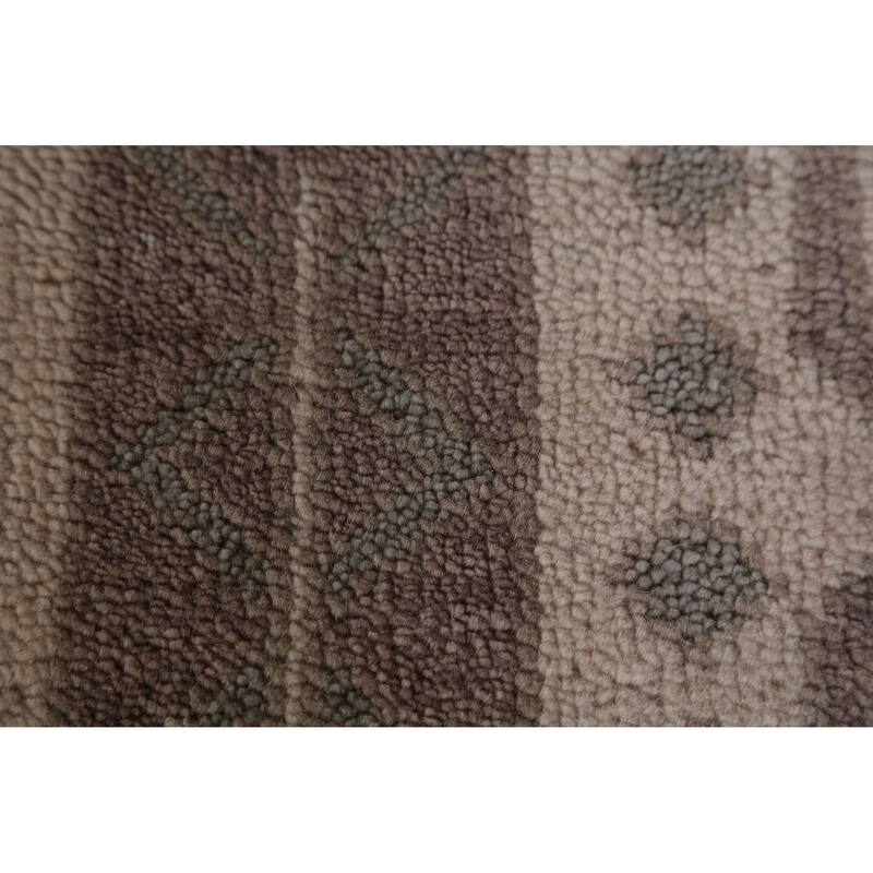 Hand Knotted Oriental 100% Wool Carpet Traditional All-Over Beige & Ivories Heriz (serapi) Area Rug - 8' 10'' X 5' 11''