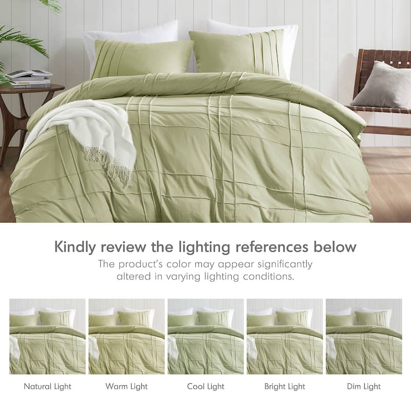 Chelsea Square Evans Pinch Pleated Soft Washed Boho Duvet Cover Set