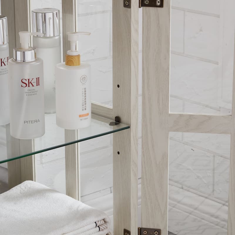 LED Curio Display Cabinet,Antique Display Cabinet with Adjustable Shelves,Retro Design Quality Showcase with Lattice Doors