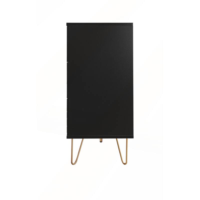 Modern 6 Drawer Dresser with Metal Handles
