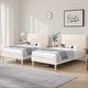 preview thumbnail 2 of 19, VECELO Platform Twin Bed Frame Set with Charging Stations and Under Bed LED Lights Kids Bed Set of 2 Strong Wooden Slats Support