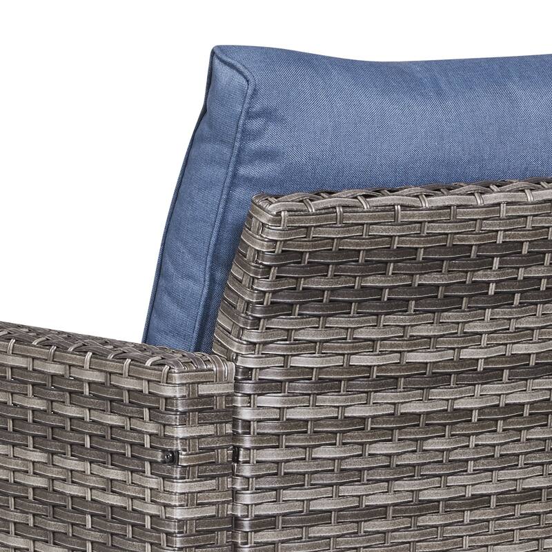 Gymojoy Patio Sectional Rattan Sofa with Ottoman