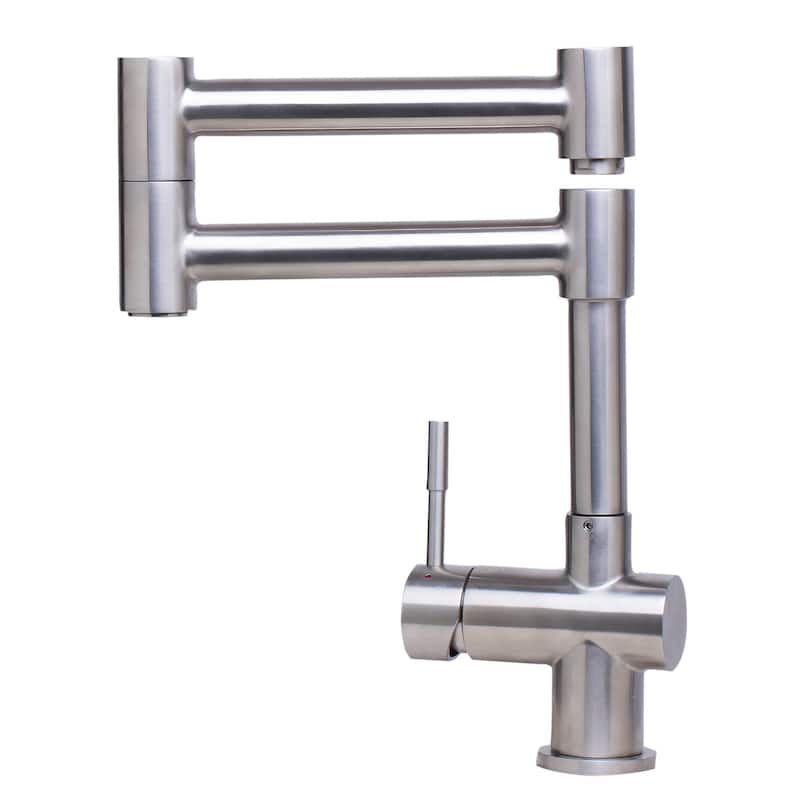 ALFI AB2038-BSS Brushed Silver Stainless Steel 12-inch Retractable Single-hole Kitchen Faucet
