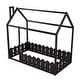 preview thumbnail 35 of 39, Kids Twin Size Wood Bed with House Frame & Roof - Playhouse Design