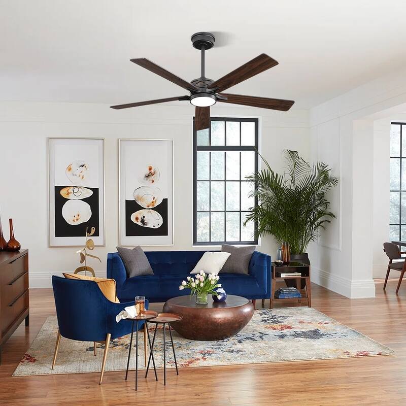 MLiAN 52" & 60" & 72" 5-Blades DC Motor Indoor Smart Ceiling Fan with Light & Remote