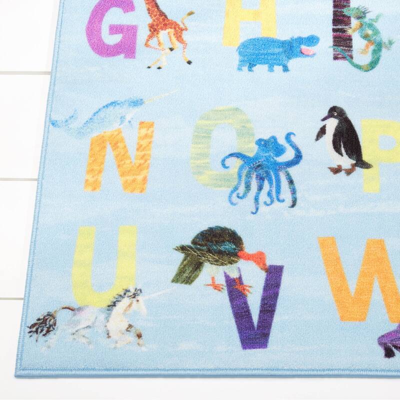 Eric Carle Elementary Pink Alphabet Machine Washable Kids Area Rug