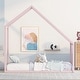 preview thumbnail 2 of 14, Metal Twin House Bed with Roof - Cozy & Fun for Kids